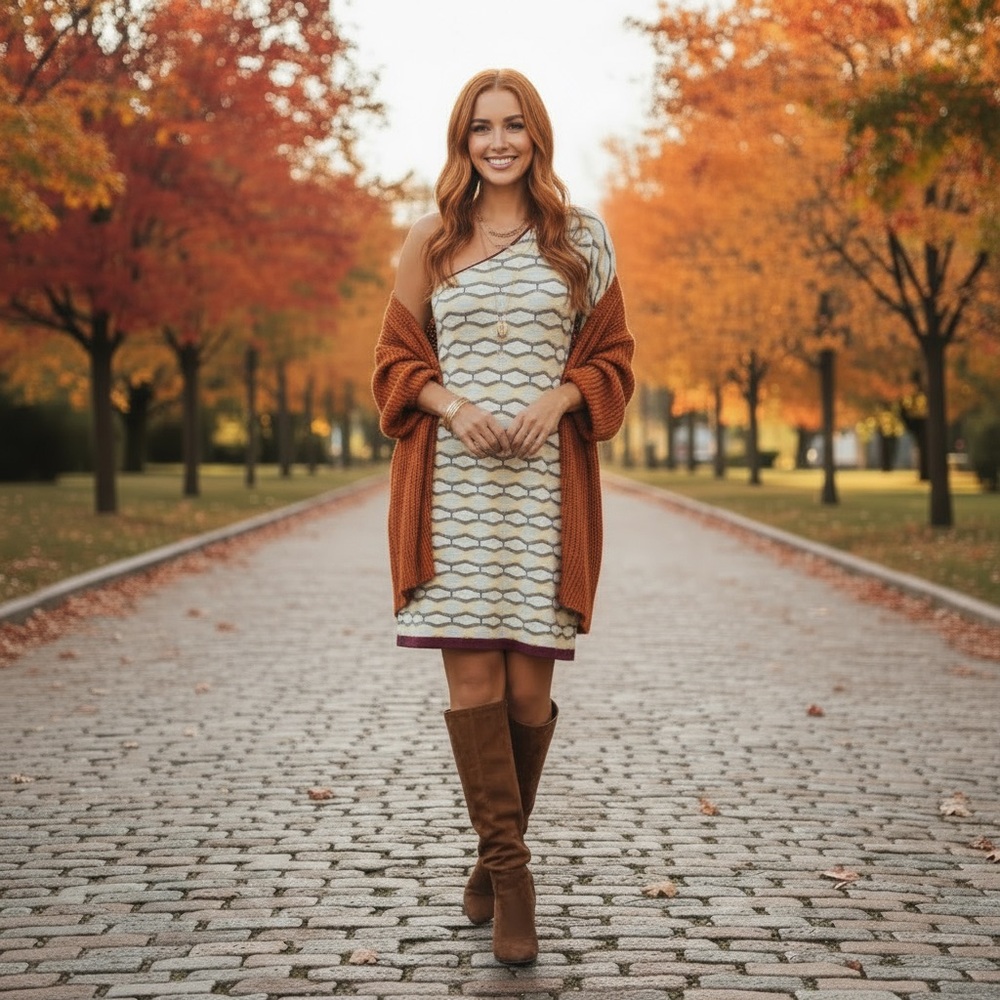 🍂 Cecilia Prado for Anthropologie One-Shoulder Knit Sweater Dress – Size XS